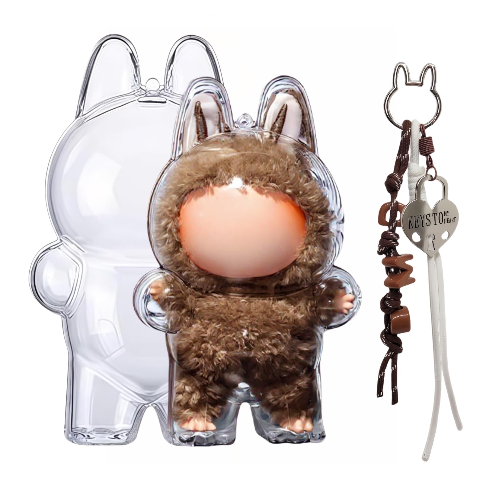 Amazon.co.jp: 多彩な色 LABUBU 専用 ケース 対応 (立つ姿) クリア